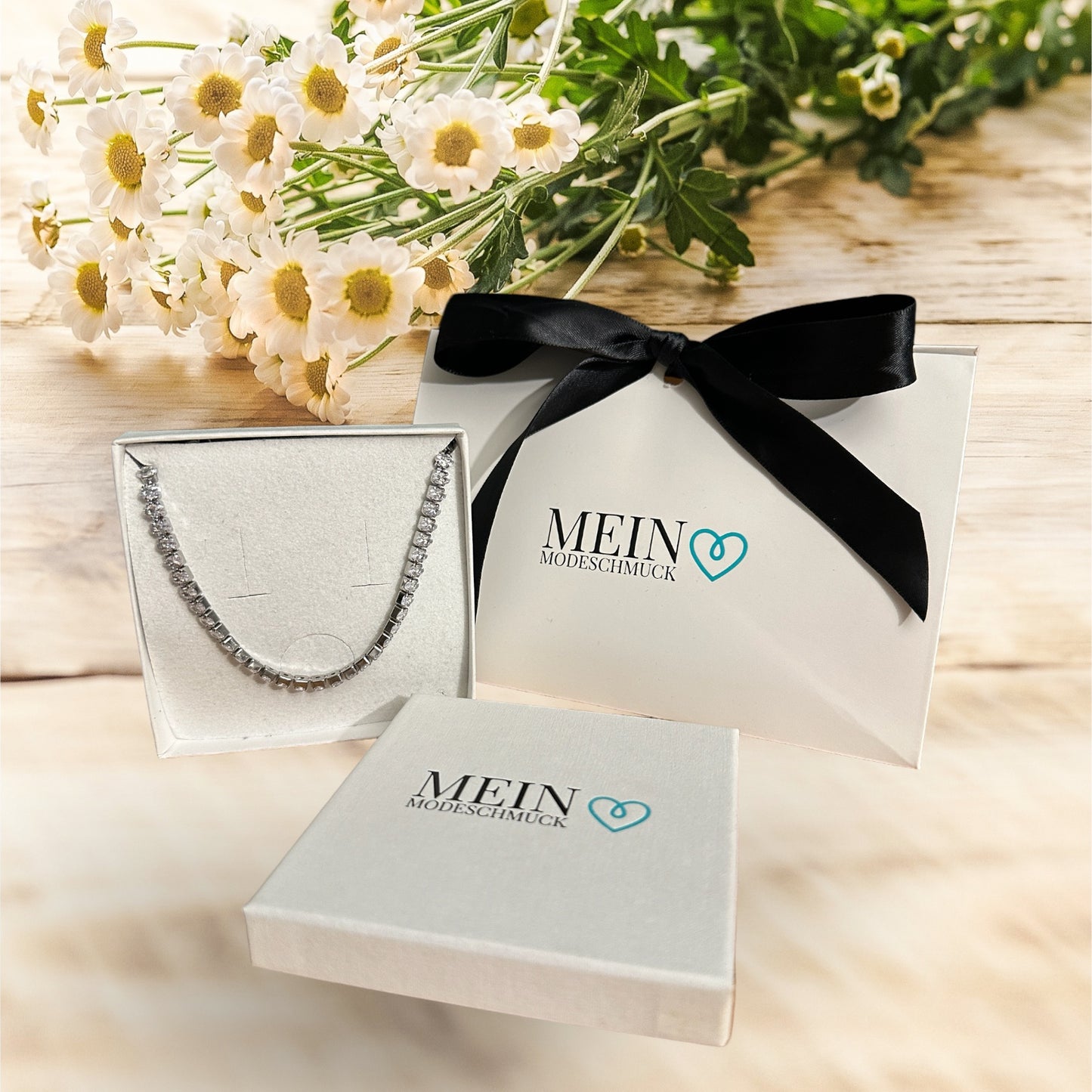 Oval Tennis Halskette Silber