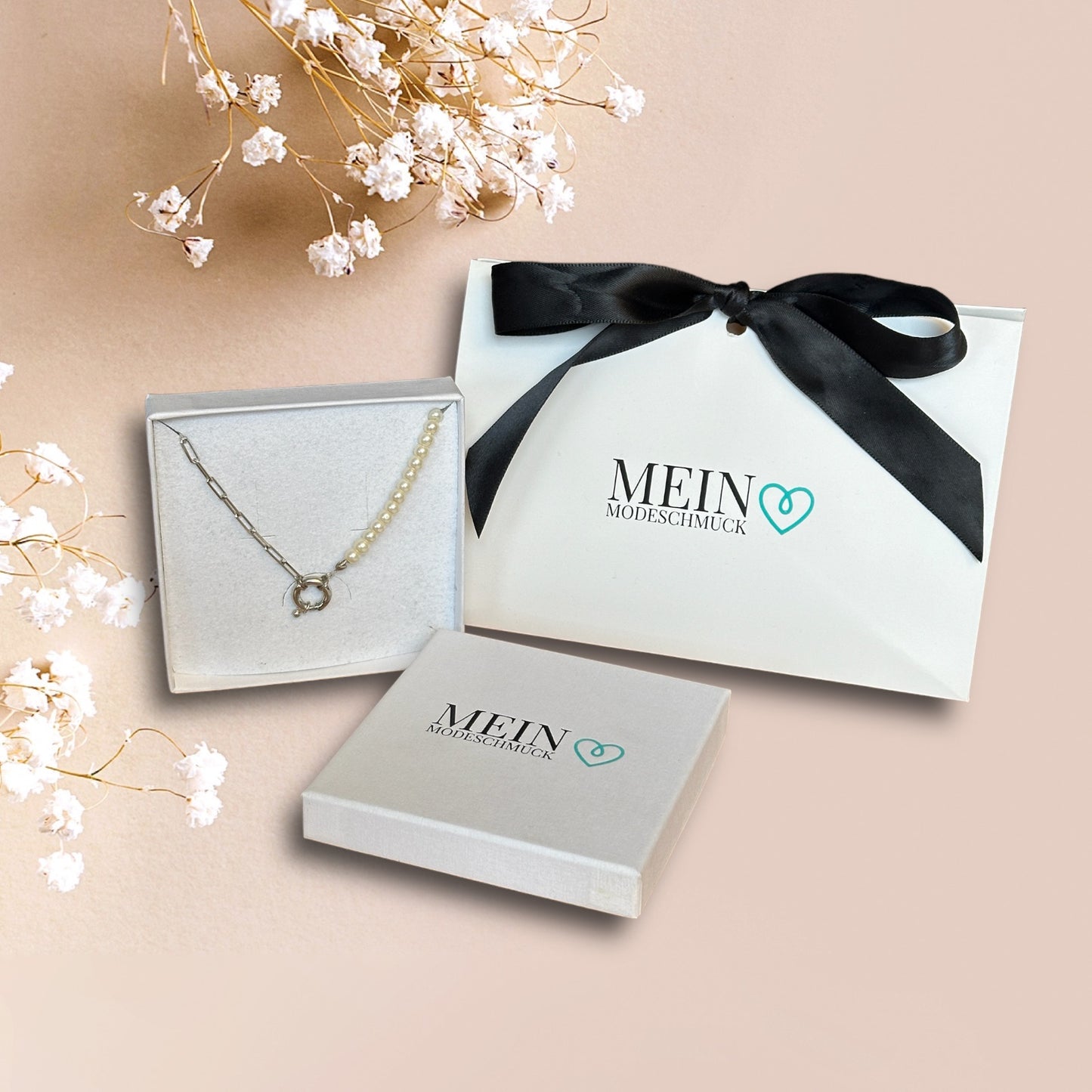 Pearl x Chain Halskette