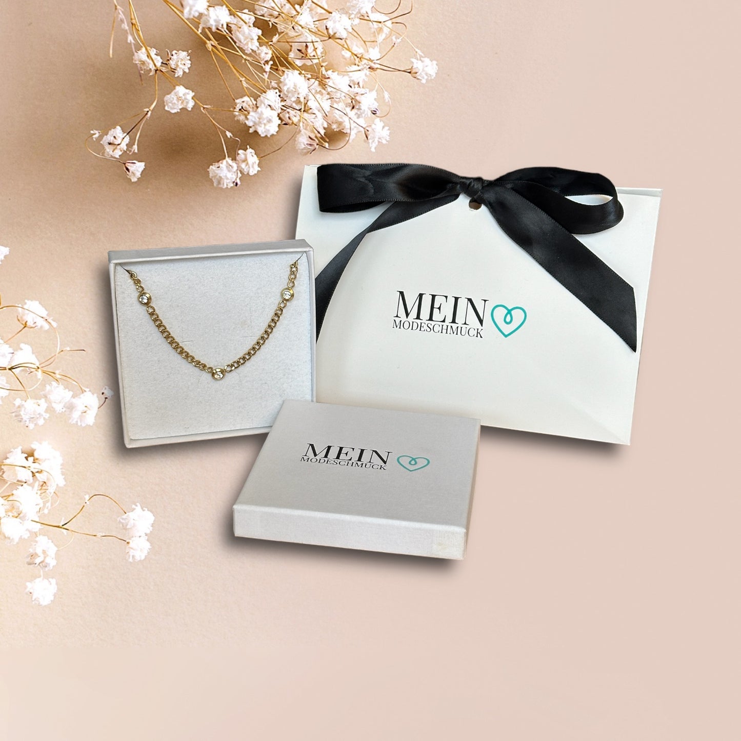 5 Round Diamond Halskette Gold