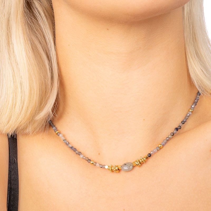Natural Stone Halskette Gold