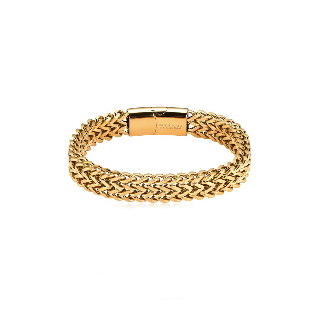 Verketteter Edelstahl Armband Gold