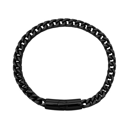 Verketteter Edelstahl Armband Gunblack