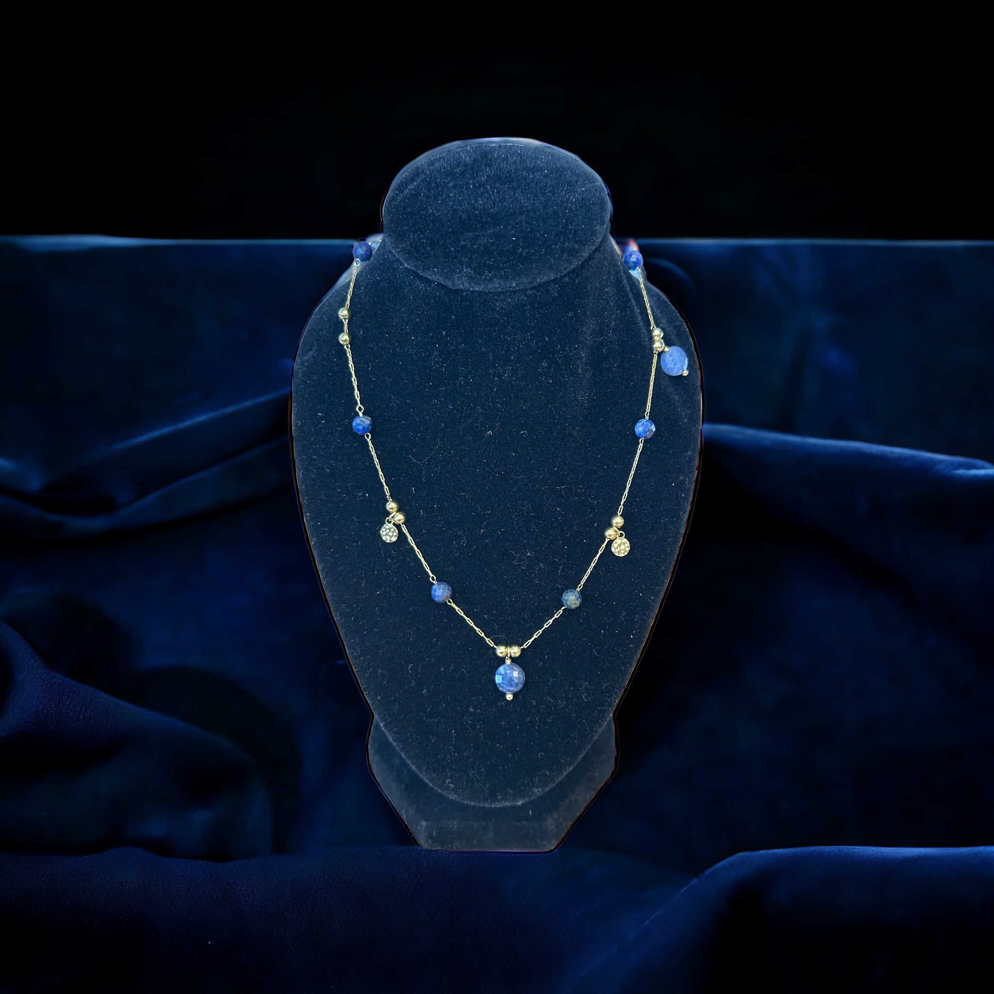 Maja Blue Halskette Gold