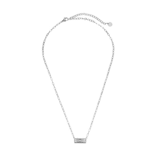 Big cubic zirconia necklace silver