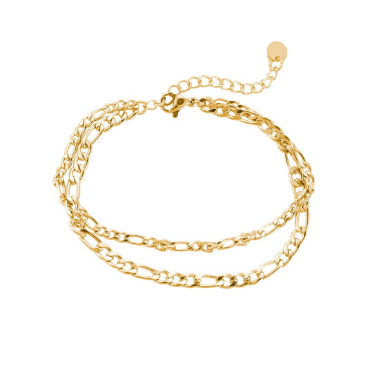 Double Figaro bracelet gold