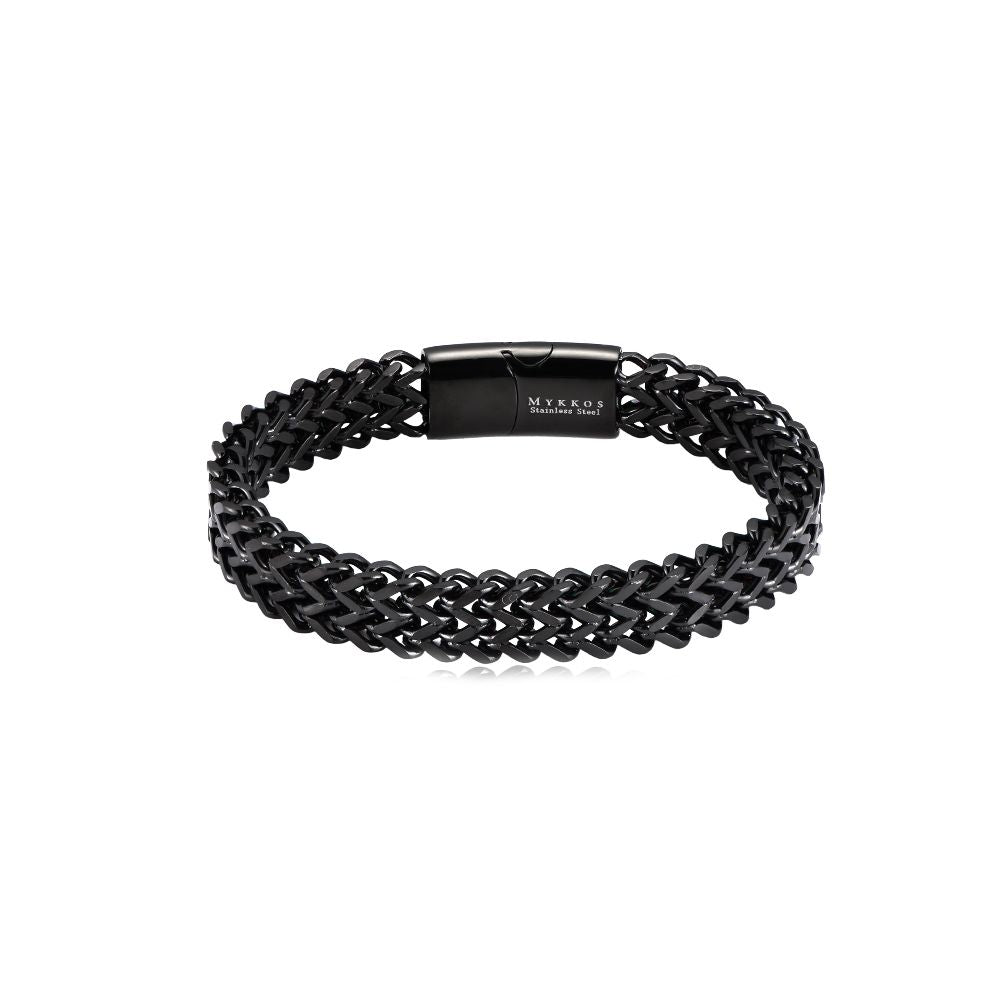 Verketteter Edelstahl Armband Gunblack