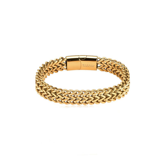 Chained stainless steel bracelet gold