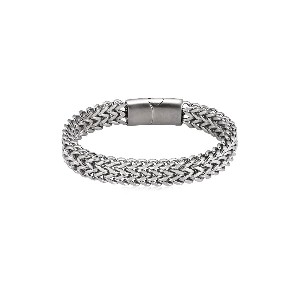 Verketteter Edelstahl Armband Silber