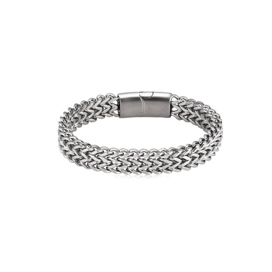 Chained stainless steel bracelet silver
