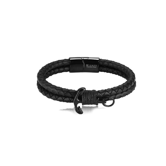 Anchor leather bracelet